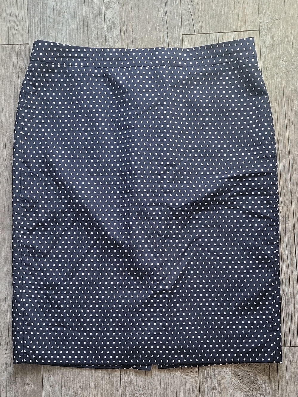 Vintage J. Crew Navy and White Polka Dot Pencil Skirt